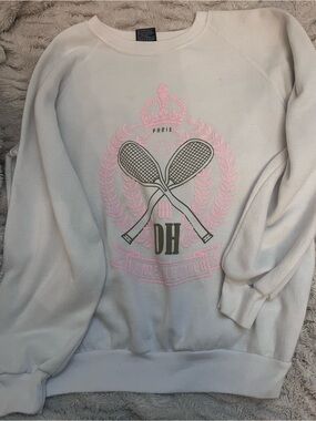 Daniel Hechter Cream Sweatshirt with Pink and Gray Crest